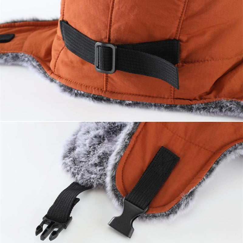 Connectyle Men's Trapper Hat with Ear Flaps Winter Warm Hat Windproof, Water Repellent, Reflective, Faux Fur Fully Lined - Image 5